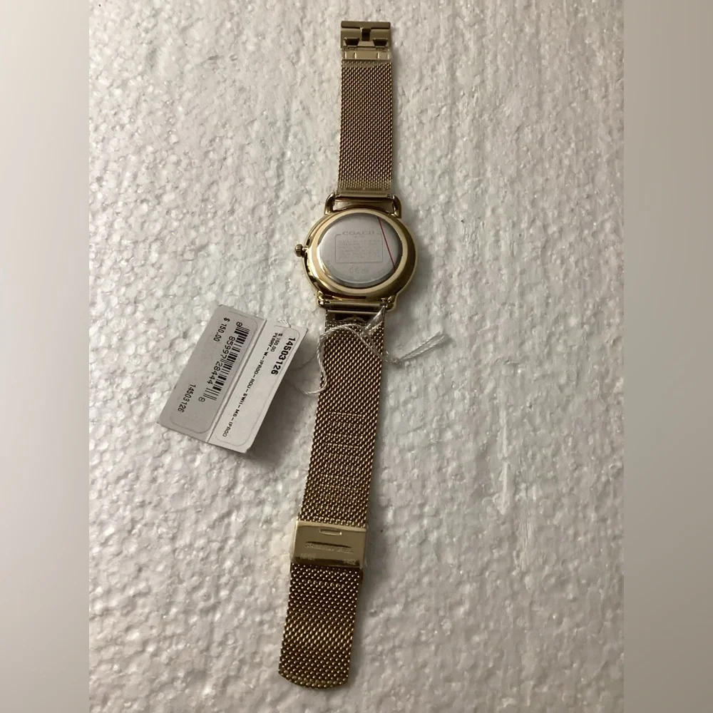 Coach Women's Elliot Gold-Tone Stainless Steel Mesh Bracelet Watch 36mm